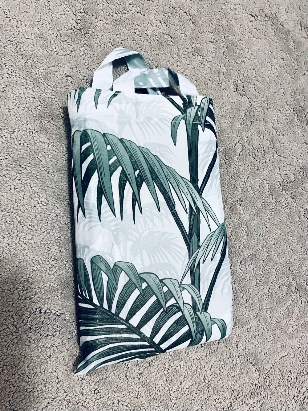 Green Tropical Palm Shower Curtain - Classic Botanical Print with bag